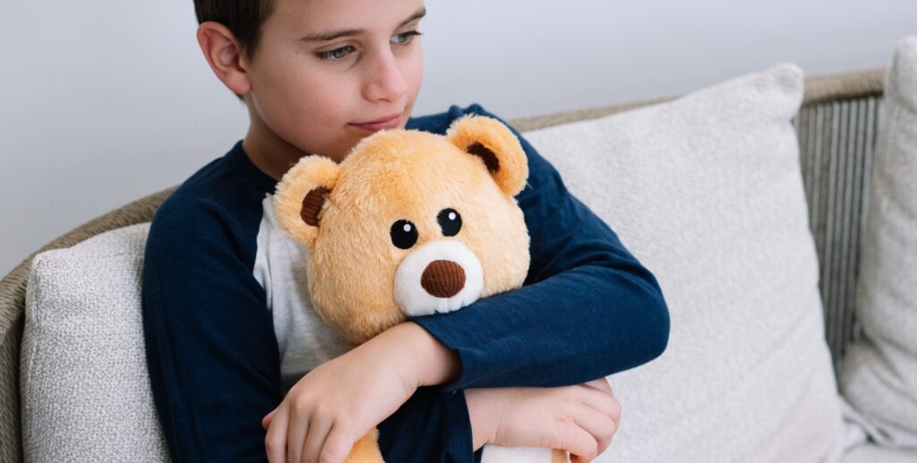 Child practising an emotional regulation activity as part of an everyday school routine